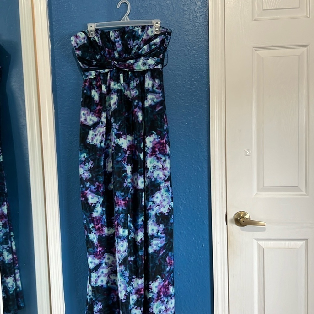 Jessica Simpson Strapless Maxi Dress in Black, Purple, Blue